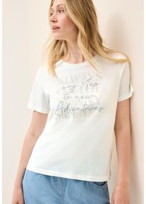 Cecil Damen T-Shirt, weiß, casual, Gr. M, bedruckt, Jersey, Obermaterial: 100% Baumwolle, Shirts