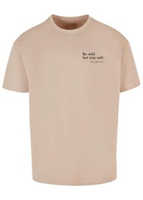 Merchcode Herren T-Shirt "Merchcode Herren Happines Heavy Oversize Tee", braun, casual, Gr. XL, bedruckt, 100% Baumwolle, Shirts