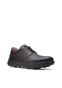 Clarks Herren Schnürschuh "Nature Three", Gr. 41, schwarz, Leder, casual, Schuhe, Freizeitschuh, Halbschuh, Schnürschuh mit herausnehmbares Fußbett