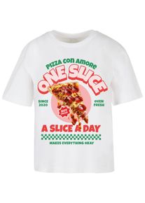 MISS TEE Herren T-Shirt "Miss Tee Pizza Con Amore Tee", weiß, casual, Gr. M, bedruckt, 100% Baumwolle, Shirts