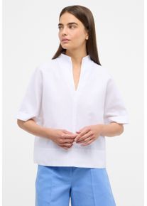 Eterna Damen Longbluse "OVERSIZE FIT", weiß, klassisch, Gr. 36, 59% cotton, 41% Leinen, Blusen, EASY IRON (bügelleicht)