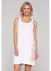 SOCCX Damen Sommerkleid, weiß, casual, Gr. XL, bedruckt, gemustert, Material: 100% Baumwolle, Kleider, mit Tanktop-Rücken