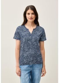 Cecil Damen T-Shirt, blau, casual, Gr. XXL, bedruckt, Web, 100% Baumwolle , Shirts, aus reiner Baumwolle