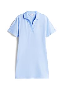 Damen Polokleid "CRV OPEN-NK STAMP REG POLO DRESS", blau, casual, Gr. 50, Tommy Hilfiger Curve, unifarben, Obermaterial: 96% Baumwolle, 4% Elasthan,