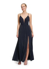 Vera Mont Damen Abendkleid "Vera Mont Abendkleid mit Lurexfaden", blau, festlich, Gr. 32, Obermaterial: 92% Polyamid, 5% Polyester metallisiert, 3%
