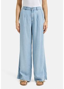 Smith & Soul SMITH & SOUL Damen Bundfaltenhose, blau, casual, Gr. L, unifarben, Material: 100% Lyocell, Hosen, mit Elastikbund hinten