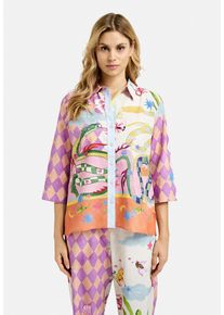 Smith & Soul SMITH & SOUL Damen Kurzarmbluse, lila, casual, Gr. M, bedruckt, Material: 58% Viskose, 42% Baumwolle, Blusen, mit Baumwolle