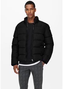 Only & Sons ONLY & SONS Herren Steppjacke "ONSMELVIN LIFE PUFFER JACKET OTW VD", schwarz, modisch, Gr. S, unifarben, Web, Obermaterial: 100% Polyester, Jacken