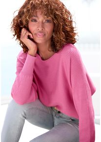 Vivance Damen Strickpullover, lila, modisch, Gr. 32, unifarben, Rippstrick, Obermaterial: 80% Viskose, 20% Polyamid, Pullover, mit U-Boot-Ausschnitt,