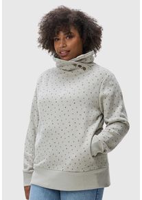 Ragwear Damen Schalkragenpullover "Angell Plus", beige, casual, Gr. 48, Sweatware, 65% Baumwolle, 35% Polyester (recycled), Pullover, Damen Sweater
