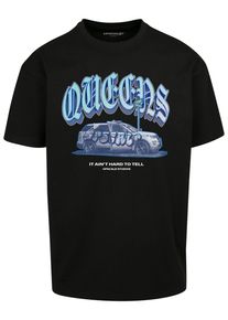 Herren T-Shirt "Upscale by Mister Tee Unisex Queens Oversize Tee", schwarz, casual, Gr. XL, UPSCALE BY MISTER TEE, unifarben, 100% Baumwolle, Shirts
