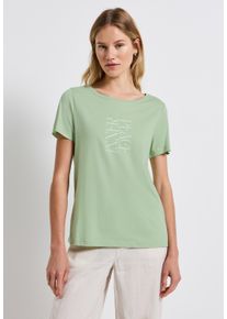 Street One Damen T-Shirt, grün, casual, Gr. 40, unifarben, Web, Stoff, 50% Baumwolle, 50% Modal, Shirts, im soften Baumwoll-Mix