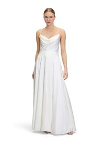Vera Mont Damen Abendkleid "Vera Mont Abendkleid mit Wasserfallausschnitt", weiß, elegant, Gr. 44, Satin, Obermaterial: 97% Polyester, 3% Elasthan.