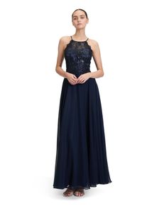 Vera Mont Damen Abendkleid "Vera Mont Abendkleid rückenfrei", blau, festlich, Gr. 42, Obermaterial: 100% Polyester. Besatz: 100% Polyamid. Futter: