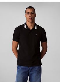 Herren Poloshirt "SS CSL PQ CLSSC TPPD", schwarz, casual, Gr. XL, Calvin Klein Jeans, unifarben, Jersey, Obermaterial: 100% Baumwolle, Shirts, Mit
