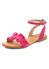 Lascana Damen Sandale "Sommerschuh", Gr. 44, pink, Obermaterial: 100% Ziegenleder. Futter: 100% Schweinsleder. Decksohle: 100% Rindsleder. Laufsohle: