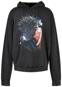 MisterTee Herren Kapuzensweatshirt "MisterTee Thorned Mask Oversize Hoody", schwarz, Gr. XL, unifarben, 65% Baumwolle, 35% Polyester, Sweatshirts