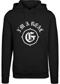 MisterTee Herren Kapuzensweatshirt "MisterTee Real G Hoody", schwarz, Gr. XS, bedruckt, 65% Baumwolle, 35% Polyester, Sweatshirts