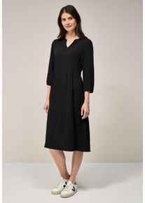 Cecil Damen Midikleid, schwarz, casual, Gr. XXXL, unifarben, Stoff, 56% Viskose, 43% Polyester, 1% Elasthan, Kleider, knielang