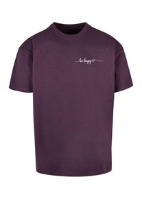 Merchcode Herren T-Shirt "Merchcode Herren Be Happy Heavy Oversize Tee", lila, casual, Gr. XXL, bedruckt, 100% Baumwolle, Shirts