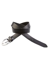 Laura Scott Damen Ledergürtel, schwarz, modisch, Gr. 105, unifarben mit Farbeinsatz, Rindsleder, Gürtel, für Damen mit mattsilber Schnalle - NEW -