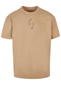 Merchcode Herren T-Shirt "Merchcode Herren Spring - Yin & Jang Fish Heavy Oversized Tee", beige, casual, Gr. L, bedruckt, 100% Baumwolle, Shirts