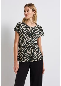 Street One Damen Shirttoppine grove grün, casual, Gr. 40, bedruckt, Obermaterial: 95% Viskose, 5% Elasthan, Tops, mit All-Over Print