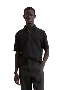 Marc O'Polo MARC O'POLO Herren Poloshirt "mit feiner Struktur", schwarz, casual, Gr. L, unifarben, Obermaterial: 98% Baumwolle, 2% Elasthan, Shirts