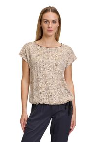 Cartoon Damen T-Shirt "Cartoon Printshirt mit Tunnelzug", braun, modisch, Gr. 46, Obermaterial: 95% Viskose, 05% Elasthan., Shirts, Muster