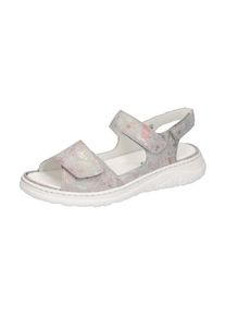 Waldläufer WALDLÄUFER Damen Riemchensandale "H-JOLINE", Gr. 3,5hellgrau multicolor, Veloursleder, metallic, klassisch, Schuhe, Sommerschuh, Klettschuh,