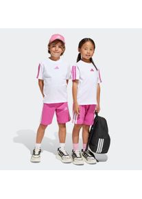 Kinder Trainingsanzug "LK 3S T-SET 160", weiß, sportlich, Gr. 116, adidas Sportswear, Obermaterial: 100% Baumwolle, Sportanzüge