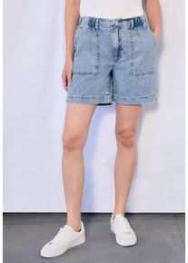 Damen Loose-fit-Jeans, blau, casual, Gr. 33, STREET ONE STUDIO, unifarben, Jeans, 60% Lyocell, 40% Baumwolle, Jeans, mit Elastikbund