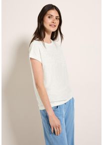 Cecil Damen T-Shirt, weiß, casual, Gr. XXXL, unifarben, Stoff, 55% Polyester, 45% Viskose , Shirts, Basic