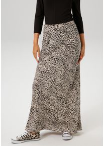 Aniston CASUAL Damen Maxirock, beige, modisch, Gr. 40, bedruckt, animal-print, Web, Obermaterial: 100% Viskose, Röcke, mit trendigem Animal-Print
