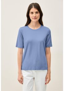 Cecil Damen T-Shirtdeep pastel blau, Basic, Gr. M, unifarben, Web, Stoff, 47% Baumwolle, 47% Modal, 6% Elasthan, Shirts, im soften Baumwoll-Mix