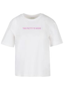 MISS TEE Herren T-Shirt "Miss Tee Too Pretty Tee", weiß, casual, Gr. S, bedruckt, 100% Baumwolle, Shirts