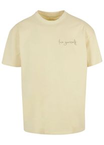 Merchcode Herren T-Shirt "Merchcode Herren Love Yourself Heavy Oversize Tee", gelb, casual, Gr. M, bedruckt, 100% Baumwolle, Shirts