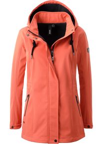 DEPROC Active Damen Softshelljacke "WILKIE PEAK WOMEN", orange, casual, Gr. 48, 96% Polyester; 4% Elastan, Jacken, mit abnehmbarer Kapuze