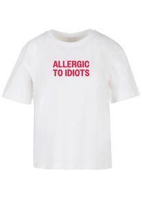 MISS TEE Herren T-Shirt "Miss Tee Allergic To Idiots Tee", weiß, casual, Gr. XL, bedruckt, 100% Baumwolle, Shirts