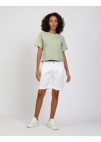 Gang Damen Boyfriend-Hose "Gang Hosen Shorts 94NICA SHORTS", weiß, Gr. 28, 97% Baumwolle, 3% Elasthan, Hosen