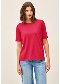 Cecil Damen T-Shirtglazed apple rot, Basic, Gr. XXL, unifarben, Web, Stoff, 47% Baumwolle, 47% Modal, 6% Elasthan, Shirts, im soften Baumwoll-Mix