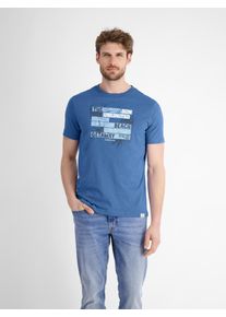 Lerros Herren T-Shirt "Lerros Herren T-Shirt mit sommerlichem Brustprint", blau, Gr. XL, 100% Baumwolle, Shirts