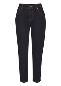 Lascana Damen Mom-Jeans, blau, modisch, Gr. 44, unifarben, Denim/Jeans, Obermaterial: 98% Baumwolle, 2% Elasthan, Jeans, mit hohem Bund. elastische