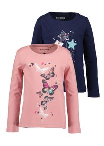 Langarmshirt Blue Seven "Blue Seven Langarmshirts", M&auml;dchen, Gr. 104, bunt (m001, multipack 1), 100% Baumwolle, normal, Rundhals, Shirts Langarmshirt, Topseller