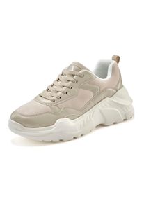 Lascana Damen Sneaker, Gr. 39, beige, Obermaterial: 50% Lederimitat, 50% Textilmaterial. Futter: 100% Textilmaterial. Decksohle: 100% Textilmaterial.
