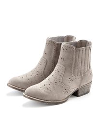 Lascana Damen Stiefelette "Stiefel, Boots, Westernstiefelette, Cowboy Boots", Gr. 37, grau, Obermaterial: 100% Textilmaterial. Futter: 100%