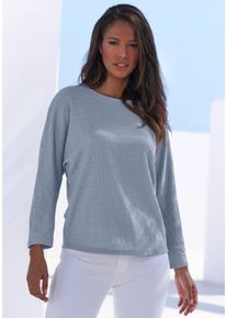 Vivance Damen 2-in-1-Shirt "zum Krempeln", blau, modisch, Gr. 32, unifarben, Cru00eape, Obermaterial: 98% Polyester, 2% Elasthan, Shirts, aus