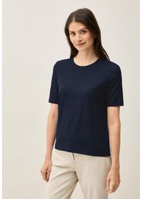 Cecil Damen T-Shirturban navy blau, Basic, Gr. L, unifarben, Web, Stoff, 47% Baumwolle, 47% Modal, 6% Elasthan, Shirts, im soften Baumwoll-Mix