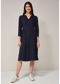 Cecil Damen Midikleid, blau, casual, Gr. XS, unifarben, Stoff, 56% Viskose, 43% Polyester, 1% Elasthan, Kleider, knielang