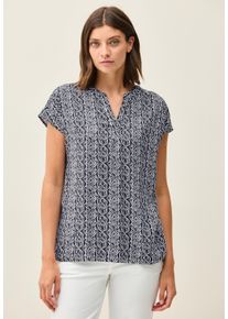 Cecil Damen Kurzarmbluse, blau, casual, Gr. L, bedruckt, Stoff, 100% Viskose, Blusen, aus softer Viskose